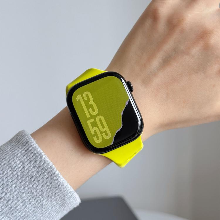 For Apple Watch 46mm / 49mm / 45mm / 44mm Irregular Twill Reverse Nail Buckle Silicone Watch Band