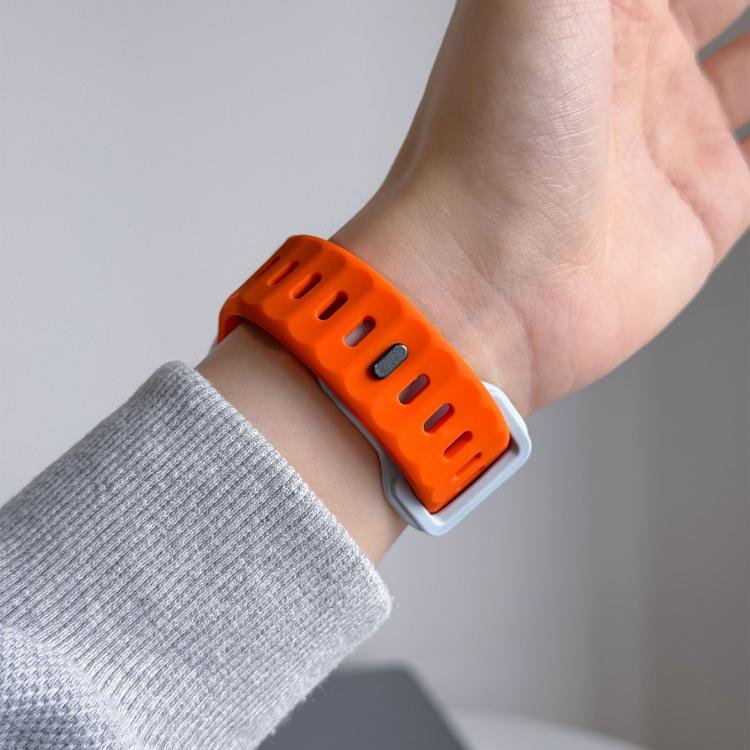 For Apple Watch 42mm / 41mm / 40mm / 38mm Irregular Twill Reverse Nail Buckle Silicone Watch Band