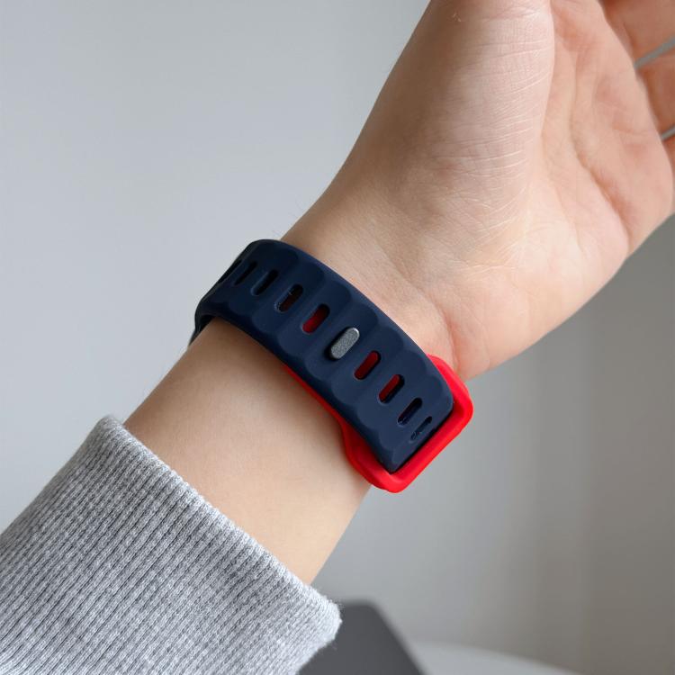 For Apple Watch 42mm / 41mm / 40mm / 38mm Irregular Twill Reverse Nail Buckle Silicone Watch Band