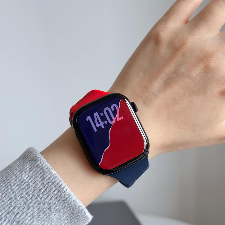 For Apple Watch 42mm / 41mm / 40mm / 38mm Irregular Twill Reverse Nail Buckle Silicone Watch Band