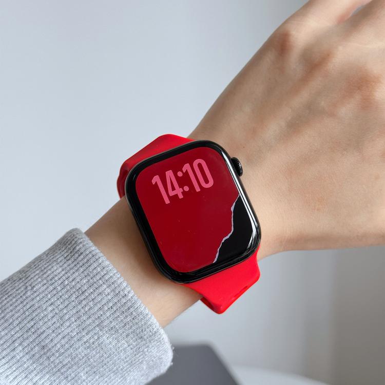 For Apple Watch 42mm / 41mm / 40mm / 38mm Irregular Twill Reverse Nail Buckle Silicone Watch Band