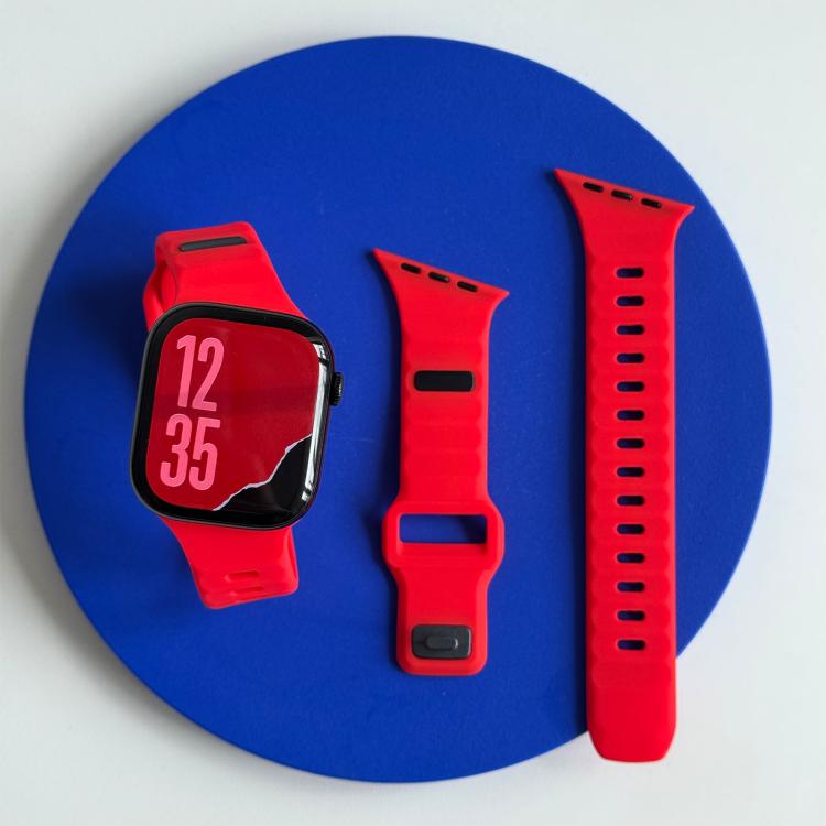 For Apple Watch 42mm / 41mm / 40mm / 38mm Irregular Twill Reverse Nail Buckle Silicone Watch Band