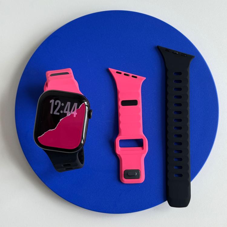 For Apple Watch 42mm / 41mm / 40mm / 38mm Irregular Twill Reverse Nail Buckle Silicone Watch Band