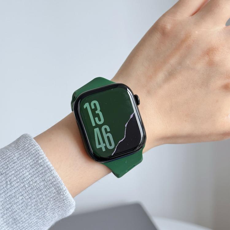 For Apple Watch 42mm / 41mm / 40mm / 38mm Irregular Twill Reverse Nail Buckle Silicone Watch Band