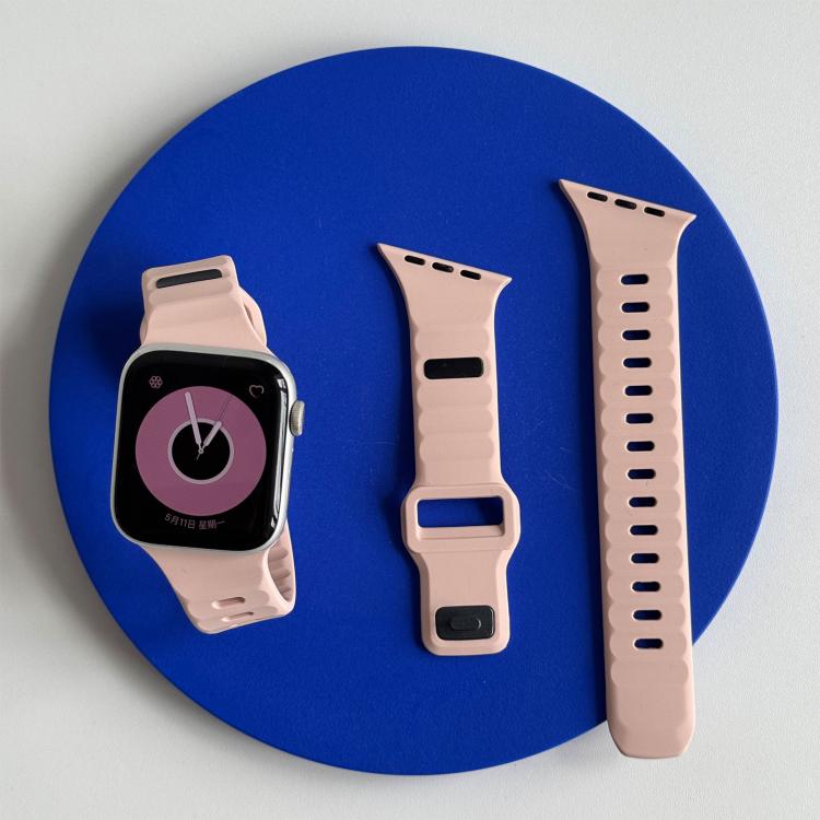 For Apple Watch 42mm / 41mm / 40mm / 38mm Irregular Twill Reverse Nail Buckle Silicone Watch Band