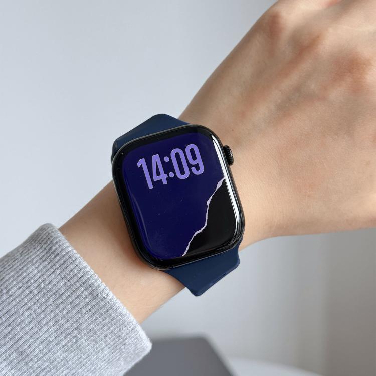 For Apple Watch 42mm / 41mm / 40mm / 38mm Irregular Twill Reverse Nail Buckle Silicone Watch Band
