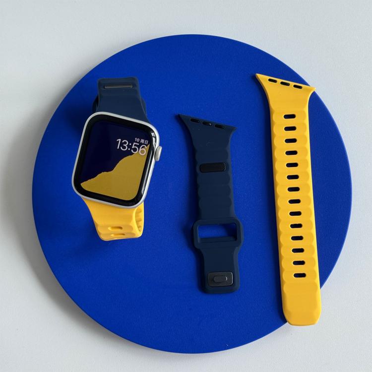 For Apple Watch 42mm / 41mm / 40mm / 38mm Irregular Twill Reverse Nail Buckle Silicone Watch Band