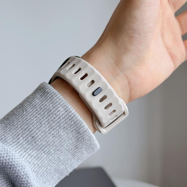 For Apple Watch 42mm / 41mm / 40mm / 38mm Irregular Twill Reverse Nail Buckle Silicone Watch Band