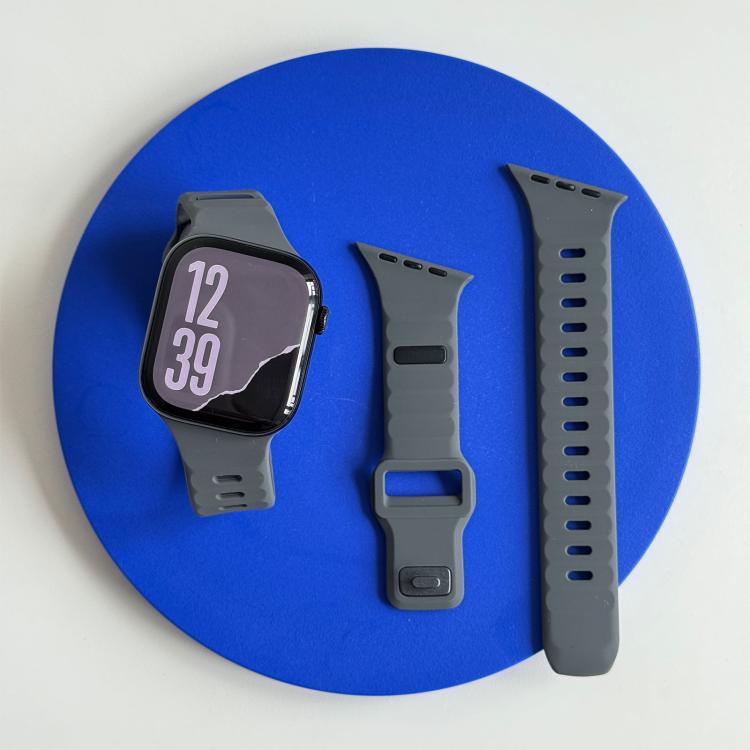 For Apple Watch 42mm / 41mm / 40mm / 38mm Irregular Twill Reverse Nail Buckle Silicone Watch Band