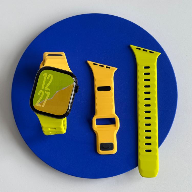 For Apple Watch 42mm / 41mm / 40mm / 38mm Irregular Twill Reverse Nail Buckle Silicone Watch Band
