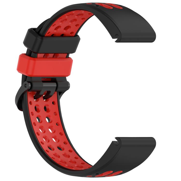 For Garmin 26mm Two Color Dual Pin Buckle Breathable Silicone Watch Band
