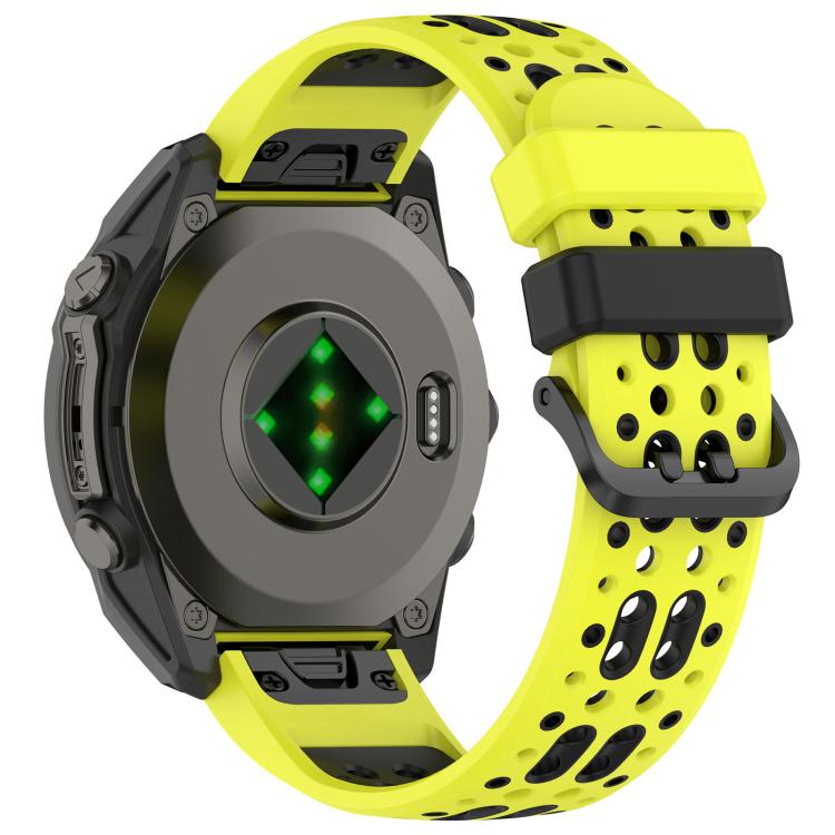 For Garmin 26mm Two Color Dual Pin Buckle Breathable Silicone Watch Band