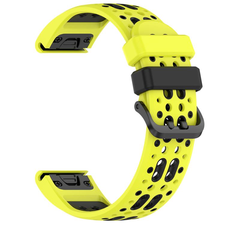For Garmin 26mm Two Color Dual Pin Buckle Breathable Silicone Watch Band