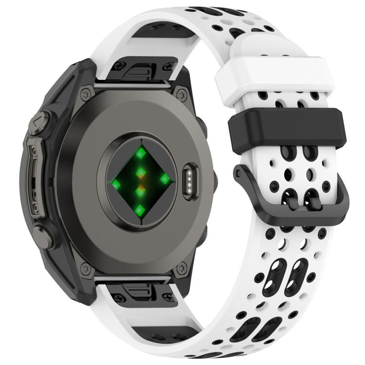For Garmin 26mm Two Color Dual Pin Buckle Breathable Silicone Watch Band