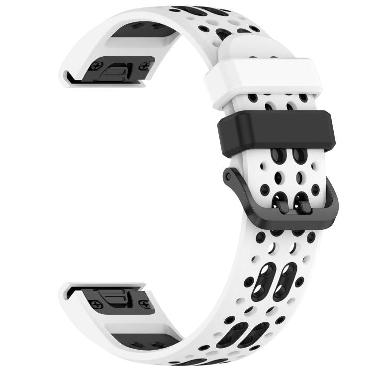 For Garmin 26mm Two Color Dual Pin Buckle Breathable Silicone Watch Band