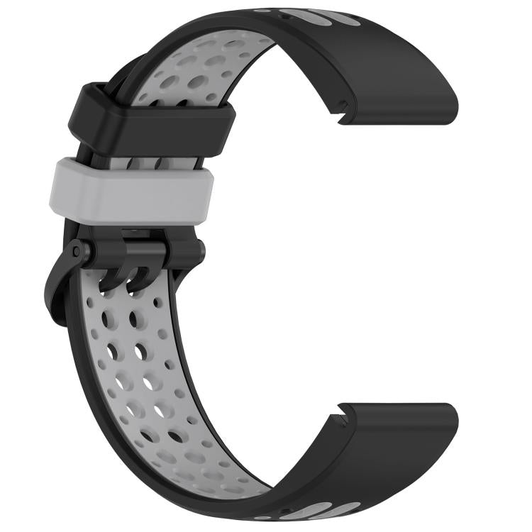 For Garmin 26mm Two Color Dual Pin Buckle Breathable Silicone Watch Band