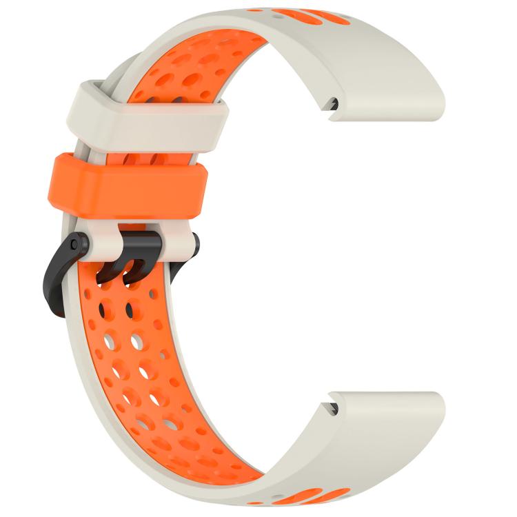 For Garmin 22mm Two Color Dual Pin Buckle Breathable Silicone Watch Band