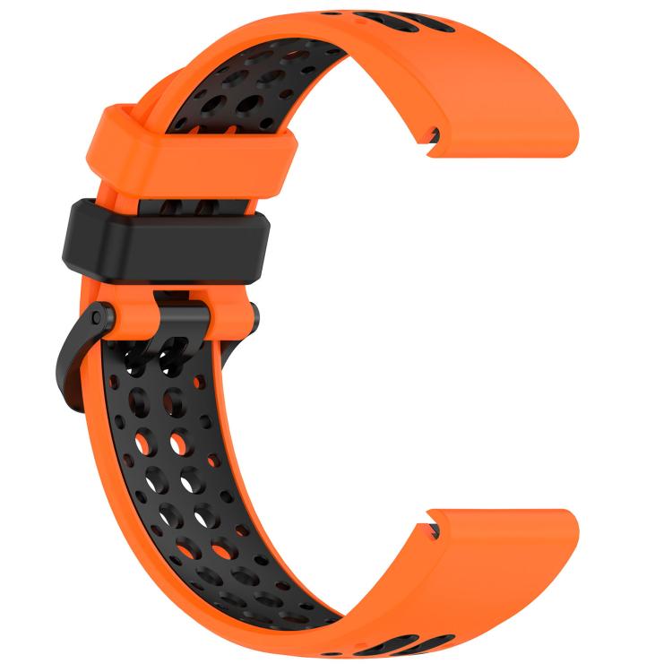 For Garmin 22mm Two Color Dual Pin Buckle Breathable Silicone Watch Band
