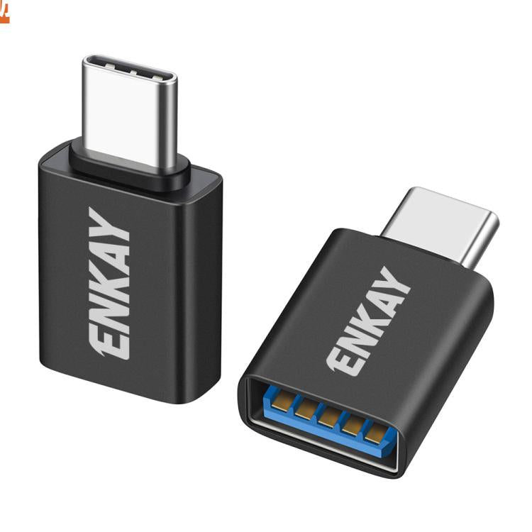 2 Pcs ENKAY ENK-AT134 10Gbps Female USB 3.2 A to Male USB C Data Adapter Aluminum Alloy Converter