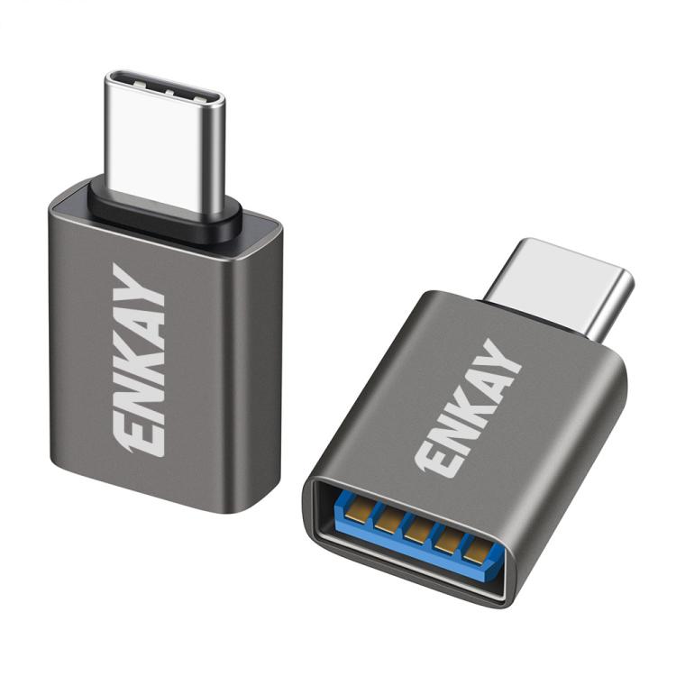 2 Pcs ENKAY ENK-AT134 10Gbps Female USB 3.2 A to Male USB C Data Adapter Aluminum Alloy Converter