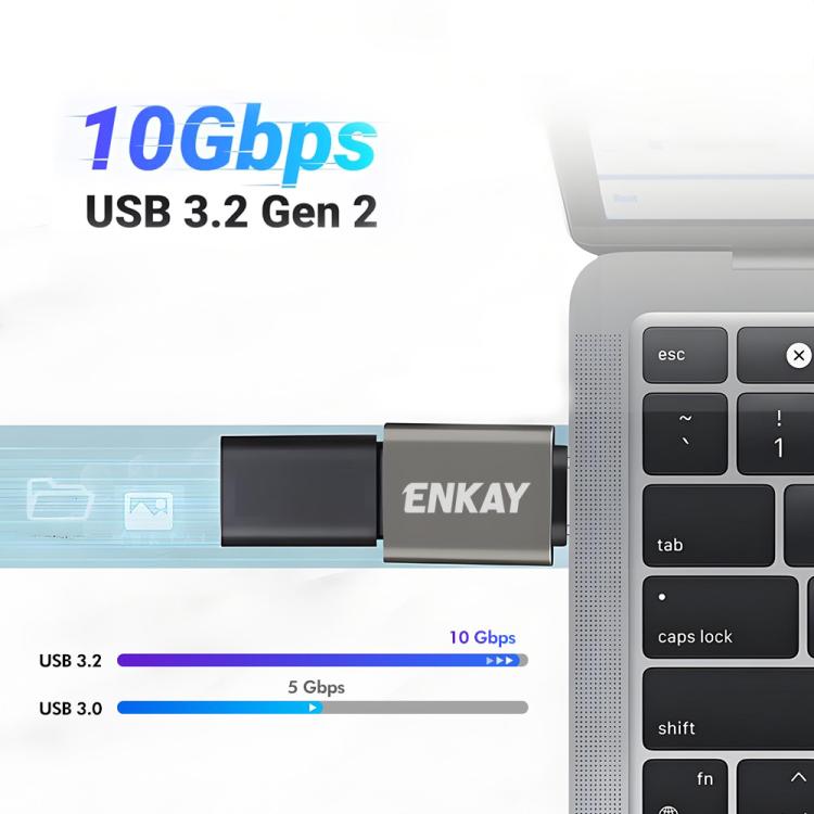 ENKAY ENK-AT134 10Gbps Female USB 3.2 A to Male USB C Data Adapter Aluminum Alloy Converter