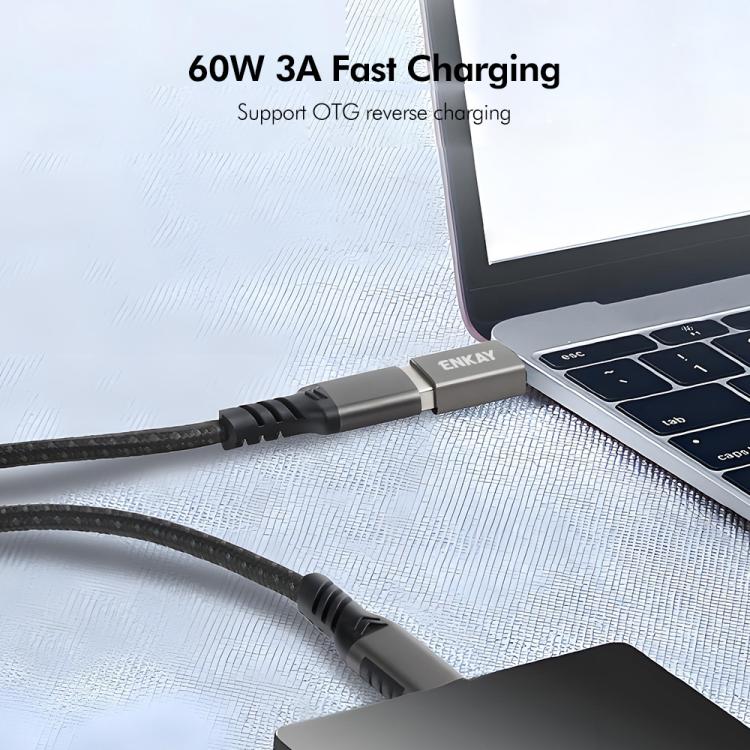 2 Pcs ENKAY ENK-AT134 10Gbps Female USB 3.2 A to Male USB C Data Adapter Aluminum Alloy Converter
