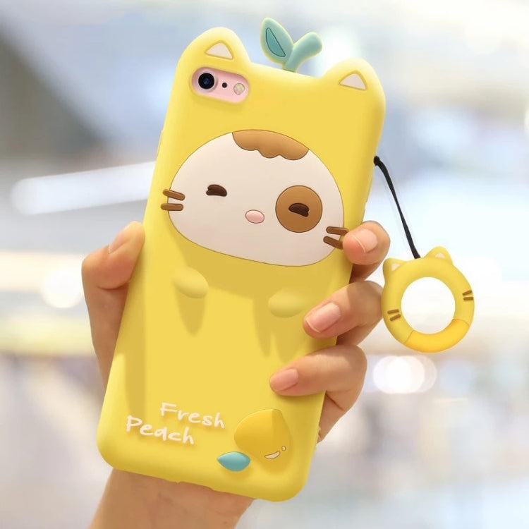 Juicy Peach Small Stay Full Package Anti Falling Silicone Sleeve for iPhone 7 / 8