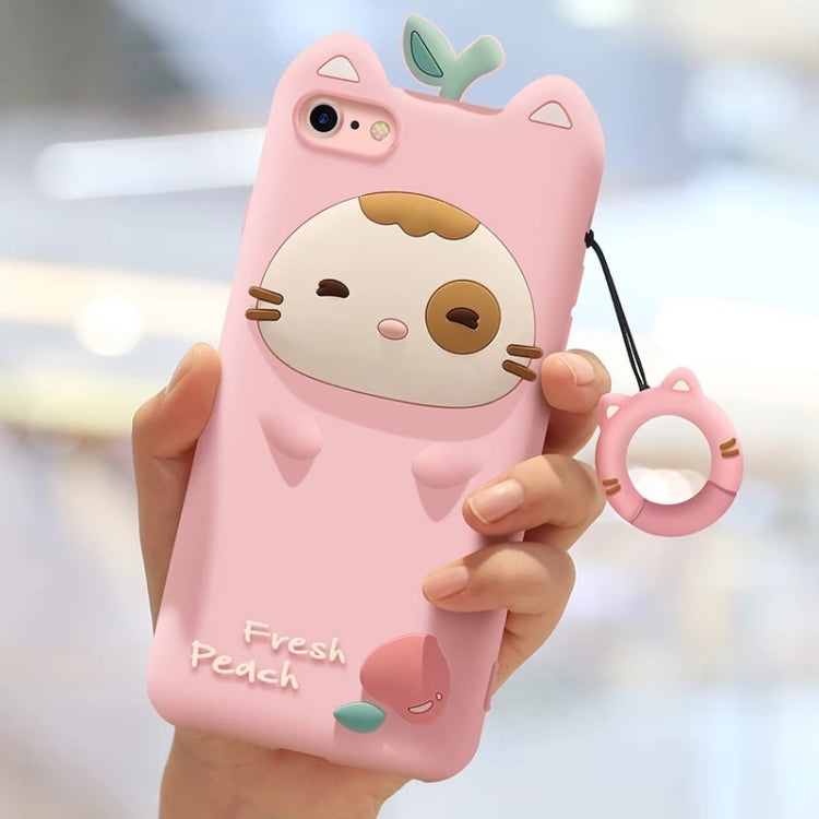 Juicy Peach Small Stay Full Package Anti Falling Silicone Sleeve for iPhone 7 / 8