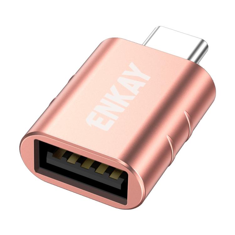 1 Pcs ENKAY ENK-AT135 Male USB C to Female USB 3.2 A Zinc Alloy Adapter 10Gbps Super Speed Data Sync & 60W Fast Charging