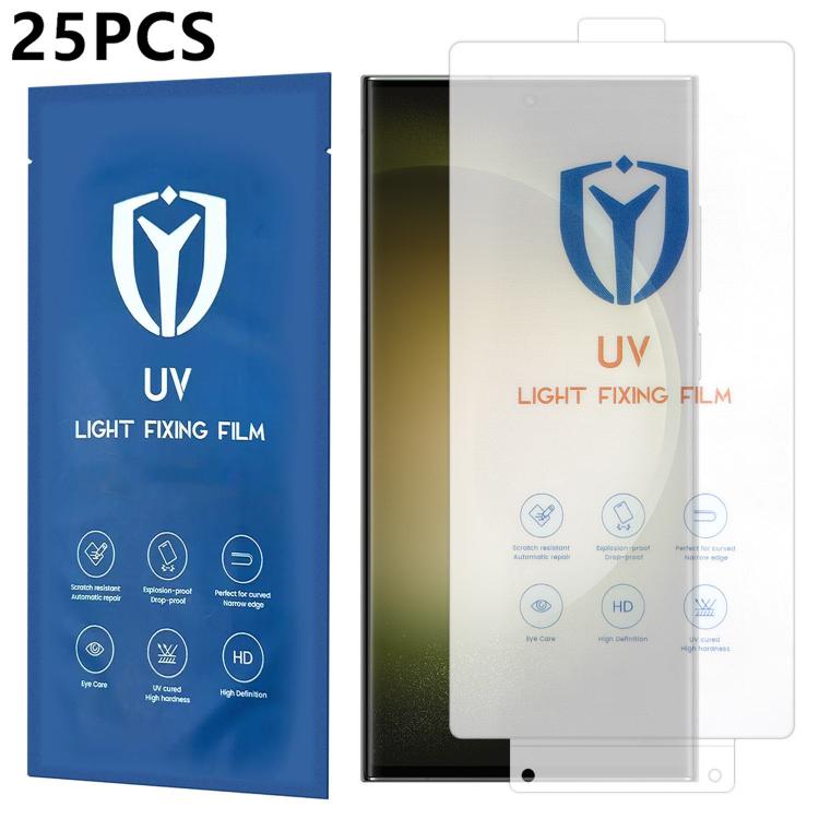 For Galaxy S23 Ultra 5G 25pcs Ultra-Thin Full-Screen Coverage Full Glue HD UV Curing Film
