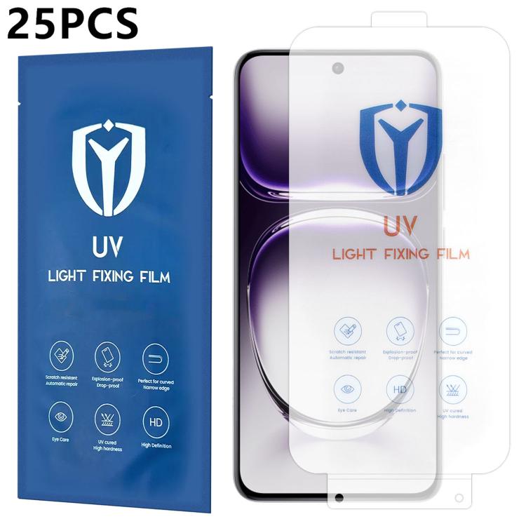 For OPPO Reno12 Global 25pcs Ultra-Thin Full-Screen Coverage Full Glue HD UV Curing Film