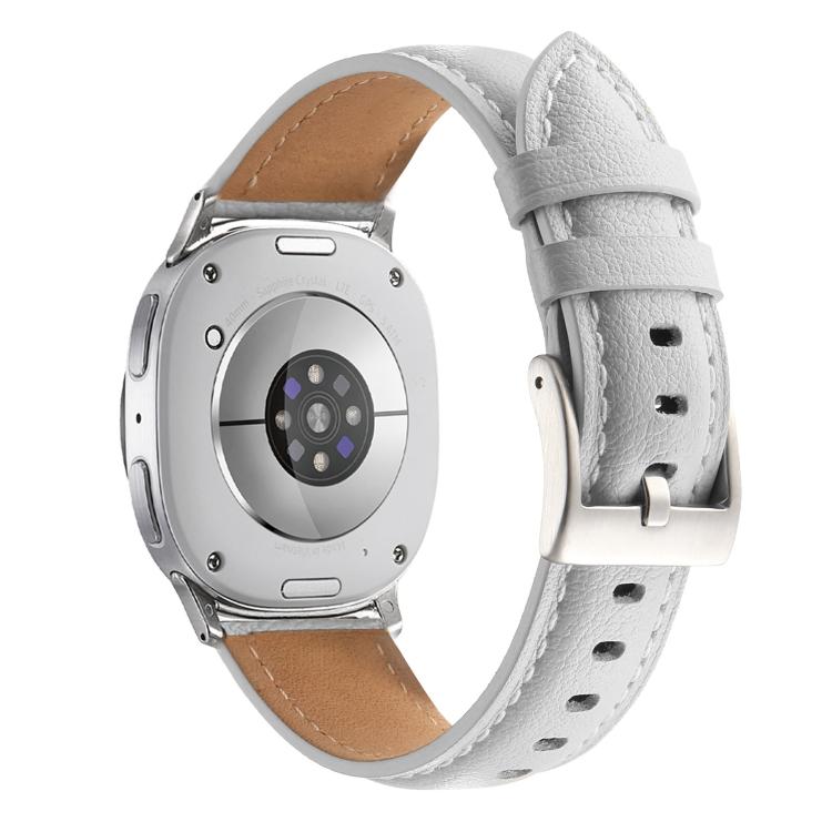 For Samsung Galaxy Watch8 / Watch8 Classic Pointed Tail Genuine Leather Watch Band