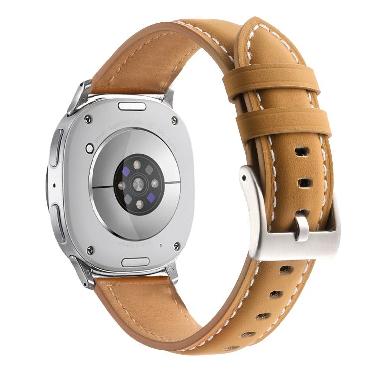 For Samsung Galaxy Watch8 / Watch8 Classic Pointed Tail Genuine Leather Watch Band