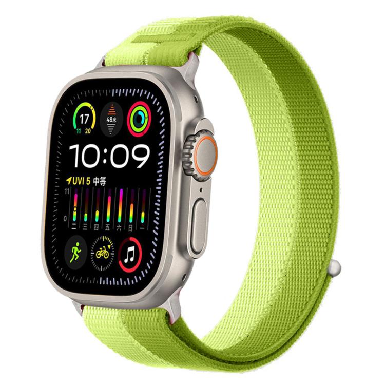 For Apple Watch 46mm / 49mm / 45mm / 44mm Feather Yarn Stitched Nylon Loop Metal Interface Watch Band