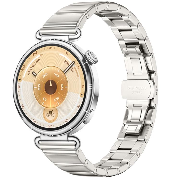 For OPPO Watch X3 Mini Eggplant Bamboo Slim Butterfly Folding Buckle Stainless Steel Watch Band