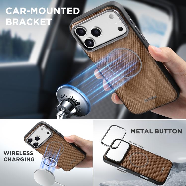 For iPhone 16 Suteni Q09 Magnetic Detachable Wallet  2 in 1 Triangle Texture Vegan Leather Phone Case