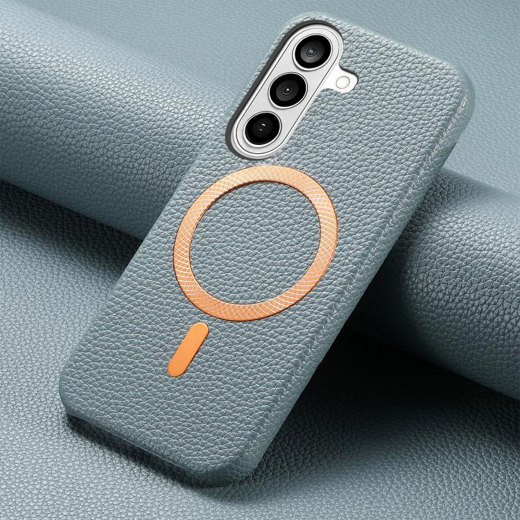 For Galaxy S24 5G Litchi Texture Brushed MagSafe PU Back Cover Phone Case