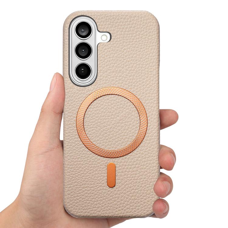 For Galaxy S24 5G Litchi Texture Brushed MagSafe PU Back Cover Phone Case