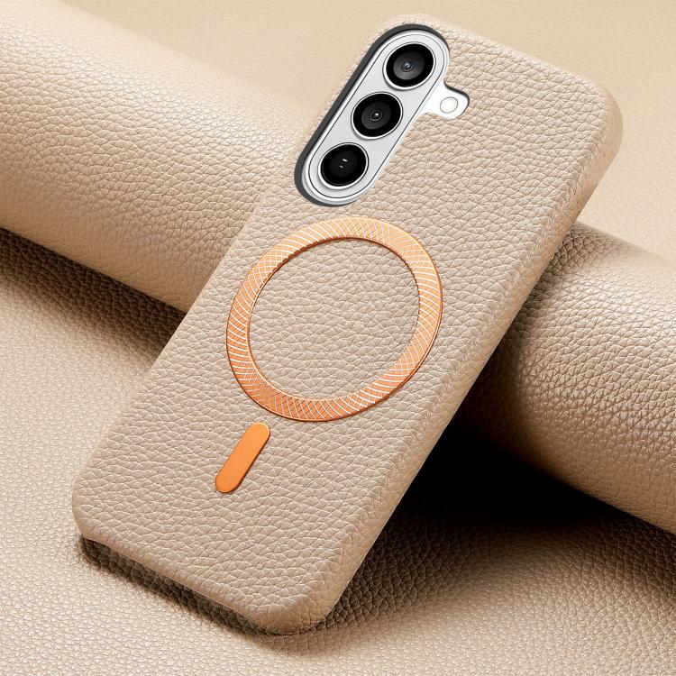 For Galaxy S24+ 5G Litchi Texture Brushed MagSafe PU Back Cover Phone Case
