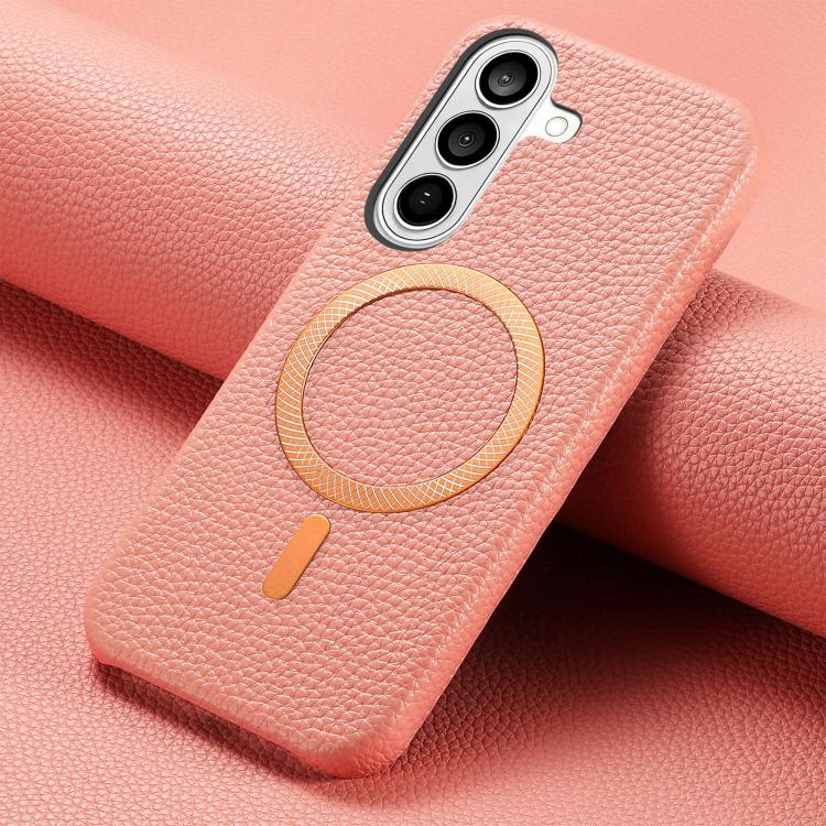 For Galaxy S23+ 5G Litchi Texture Brushed MagSafe PU Back Cover Phone Case