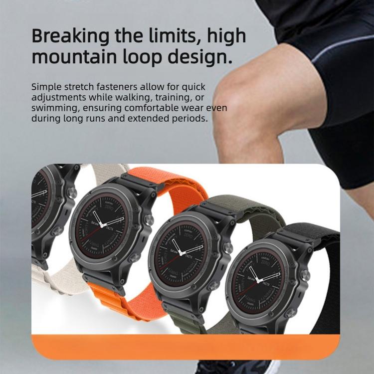 For Gamin 20mm C Buckle Two-Section High Mountain Loop Nylon Watch Band