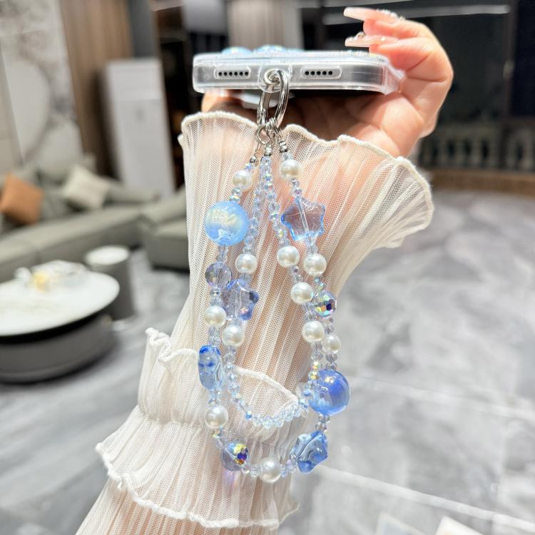 For iPhone 16 Pro Max Glitter 3D Color Butterfly Epoxy TPU Phone Case with Bracelet Chain