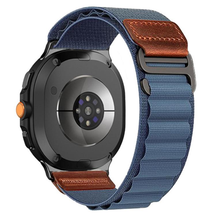 For Samsung Galaxy Watch8 / Watch8 Classic Retro Vegan Leather Label Alpine Nylon Loop Watch Band