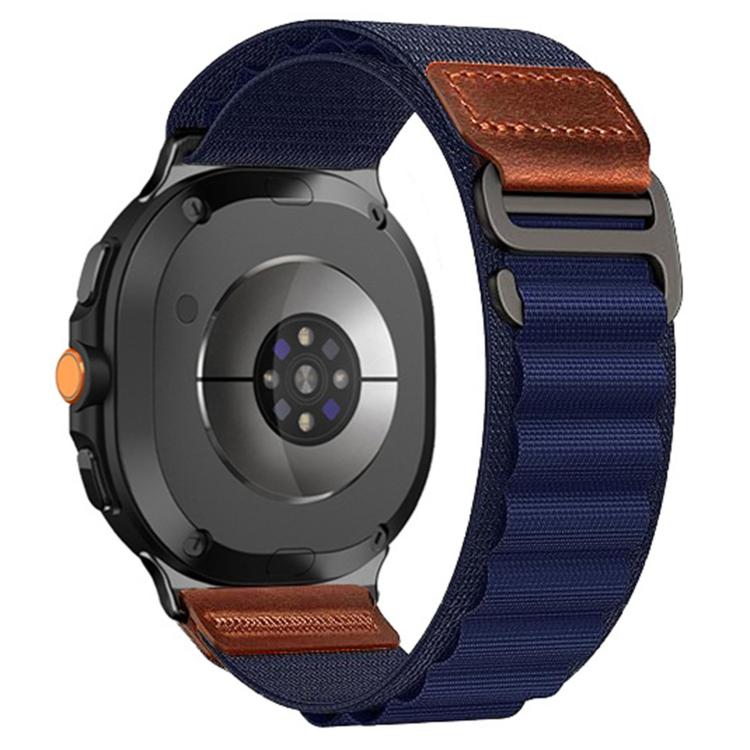 For Samsung Galaxy Watch8 / Watch8 Classic Retro Vegan Leather Label Alpine Nylon Loop Watch Band
