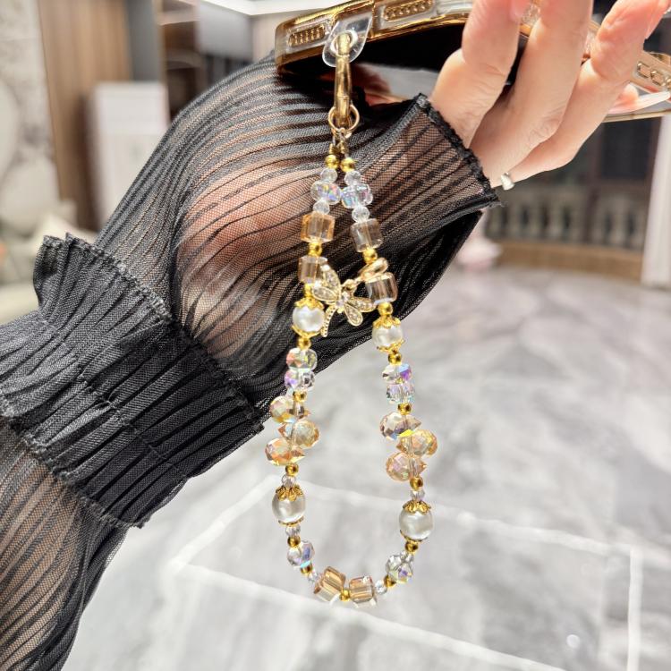 For iPhone 14 Diamond Glitter Sequins TPU Phone Case with Bracelet Chain