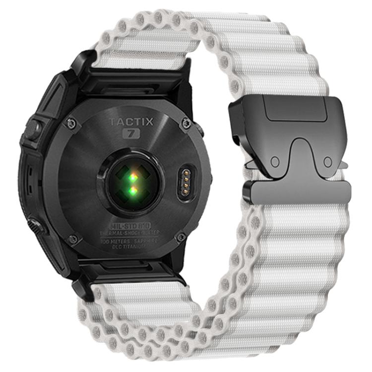 For Gamin 26mm Parachute Buckle Off Road Wide Ribbed Nylon Watch Band