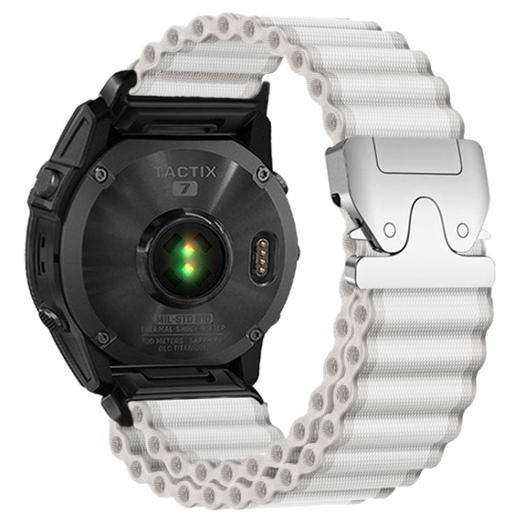 For Gamin 26mm Parachute Buckle Off Road Wide Ribbed Nylon Watch Band