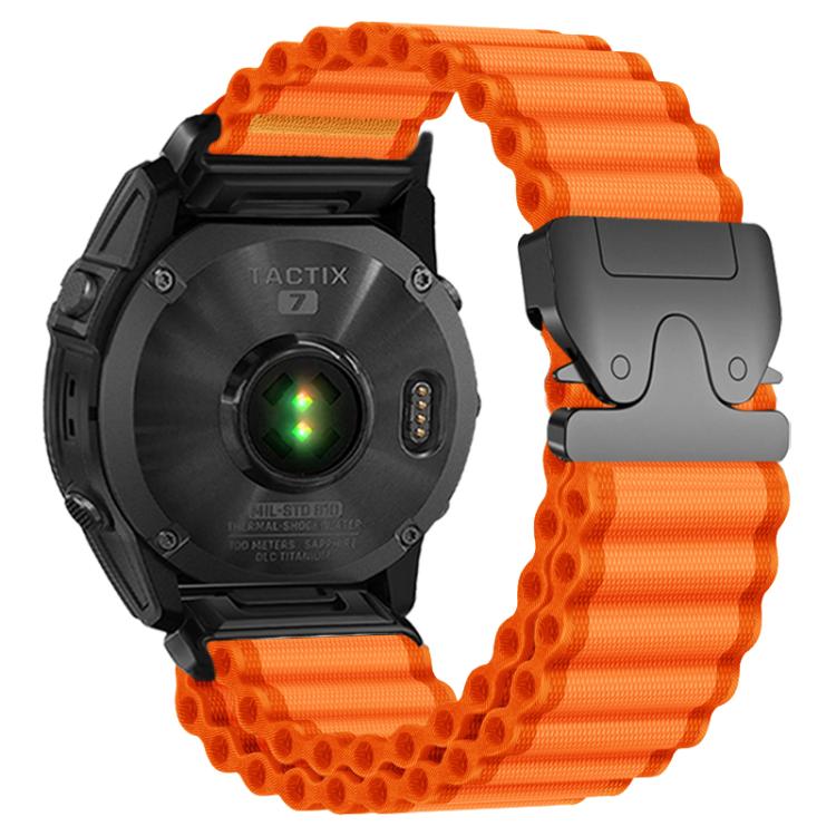For Gamin 26mm Parachute Buckle Off Road Wide Ribbed Nylon Watch Band