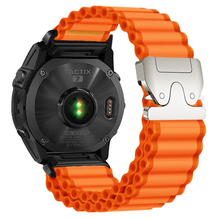 For Gamin 20mm Parachute Buckle Off Road Wide Ribbed Nylon Watch Band