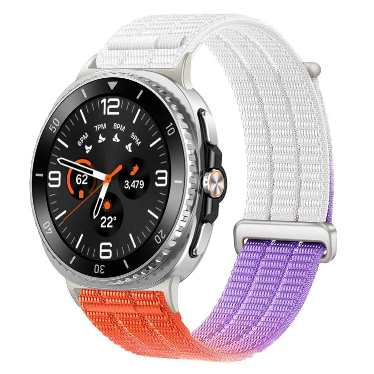 For Samsung Galaxy Watch8 / Watch8 Classic Double-Link Cloud-Feel Breathable Nylon Loop Metal Head Watch Band